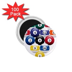 Racked Billiard Pool Balls 1 75  Magnets (100 Pack)  by BangZart