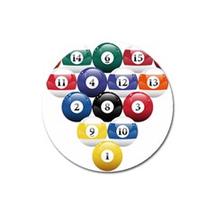 Racked Billiard Pool Balls Magnet 3  (round) by BangZart