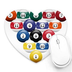 Racked Billiard Pool Balls Heart Mousepads by BangZart