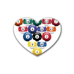 Racked Billiard Pool Balls Heart Coaster (4 Pack)  by BangZart