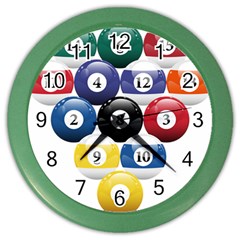 Racked Billiard Pool Balls Color Wall Clocks by BangZart