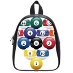 Racked Billiard Pool Balls School Bags (Small)  Front