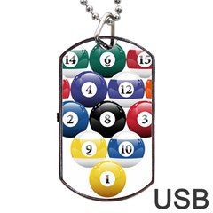 Racked Billiard Pool Balls Dog Tag Usb Flash (one Side) by BangZart