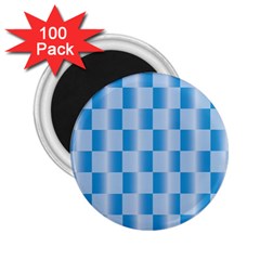 Blue Plaided Pattern 2 25  Magnets (100 Pack) 