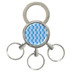 Blue Plaided Pattern 3-ring Key Chains by paulaoliveiradesign