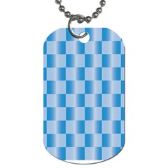 Blue Plaided Pattern Dog Tag (two Sides)