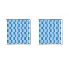 Blue Plaided Pattern Cufflinks (square)