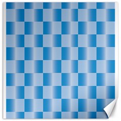 Blue Plaided Pattern Canvas 16  X 16  