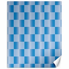 Blue Plaided Pattern Canvas 16  X 20  