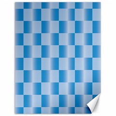 Blue Plaided Pattern Canvas 18  X 24  