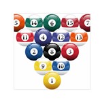 Racked Billiard Pool Balls Small Satin Scarf (Square) Front