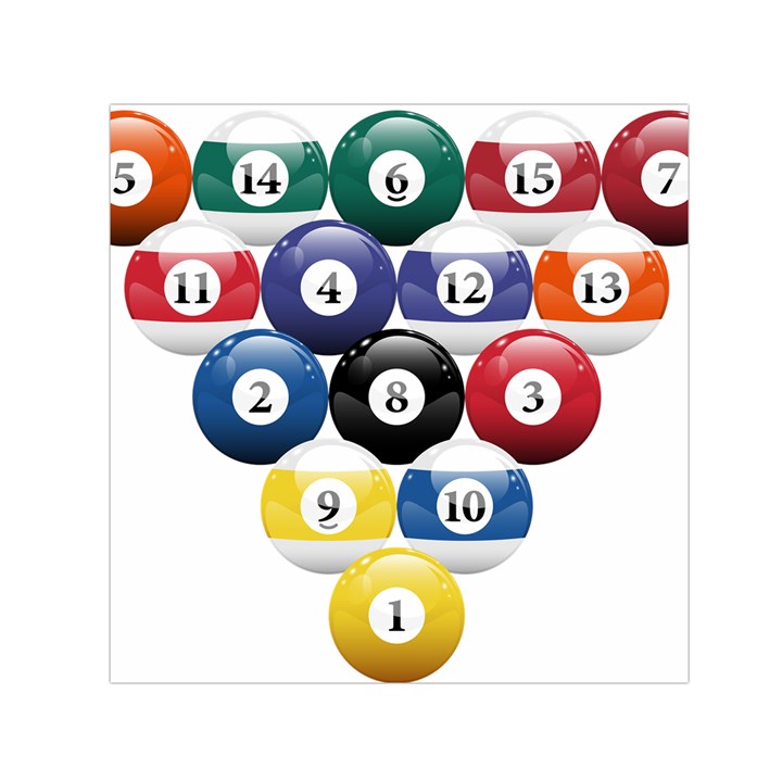 Racked Billiard Pool Balls Small Satin Scarf (Square)