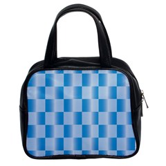 Blue Plaided Pattern Classic Handbags (2 Sides)