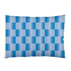 Blue Plaided Pattern Pillow Case by paulaoliveiradesign