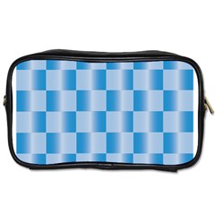 Blue Plaided Pattern Toiletries Bags by paulaoliveiradesign