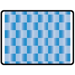 Blue Plaided Pattern Fleece Blanket (large)  by paulaoliveiradesign