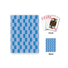 Blue Plaided Pattern Playing Cards (mini)  by paulaoliveiradesign