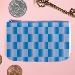 Blue Plaided Pattern Large Coin Purse