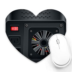 Special Black Power Supply Computer Heart Mousepads by BangZart