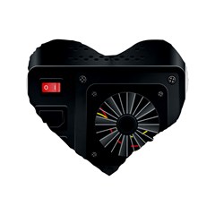 Special Black Power Supply Computer Standard 16  Premium Heart Shape Cushions by BangZart