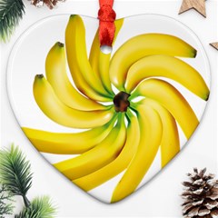 Bananas Decoration Heart Ornament (two Sides) by BangZart