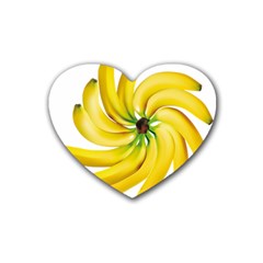 Bananas Decoration Rubber Coaster (heart)  by BangZart