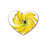 Bananas Decoration Rubber Coaster (Heart)  Front