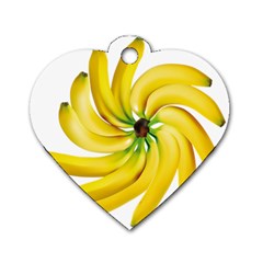 Bananas Decoration Dog Tag Heart (two Sides) by BangZart