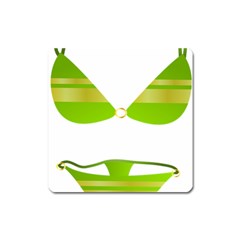 Green Swimsuit Square Magnet by BangZart