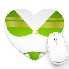 Green Swimsuit Heart Mousepads by BangZart