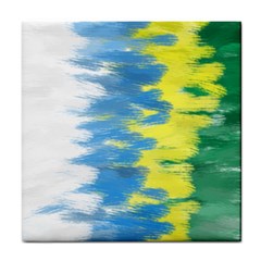 Brazil Colors Pattern Tile Coasters