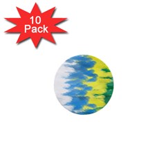 Brazil Colors Pattern 1  Mini Buttons (10 Pack)  by paulaoliveiradesign