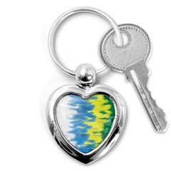 Brazil Colors Pattern Key Chains (Heart) 