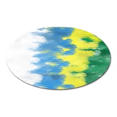 Brazil Colors Pattern Oval Magnet