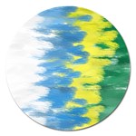 Brazil Colors Pattern Magnet 5  (Round) Front