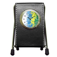 Brazil Colors Pattern Pen Holder Desk Clocks