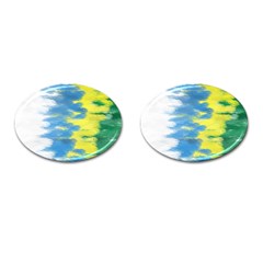 Brazil Colors Pattern Cufflinks (Oval)