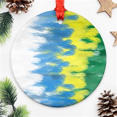 Brazil Colors Pattern Round Ornament (Two Sides)