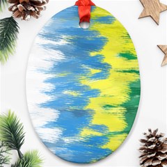 Brazil Colors Pattern Oval Ornament (Two Sides)