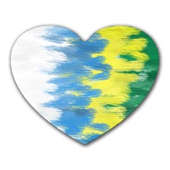 Brazil Colors Pattern Heart Mousepads by paulaoliveiradesign