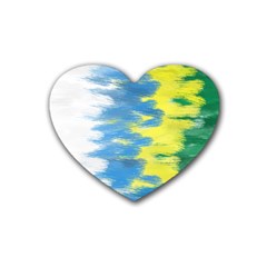 Brazil Colors Pattern Heart Coaster (4 pack) 