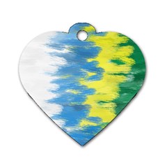 Brazil Colors Pattern Dog Tag Heart (Two Sides)