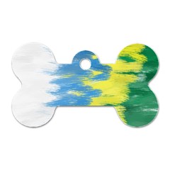 Brazil Colors Pattern Dog Tag Bone (Two Sides)