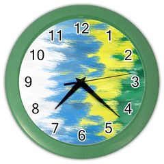 Brazil Colors Pattern Color Wall Clocks by paulaoliveiradesign