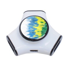 Brazil Colors Pattern 3-Port USB Hub