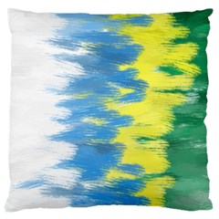 Brazil Colors Pattern Large Cushion Case (one Side) by paulaoliveiradesign