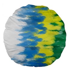 Brazil Colors Pattern Large 18  Premium Round Cushions