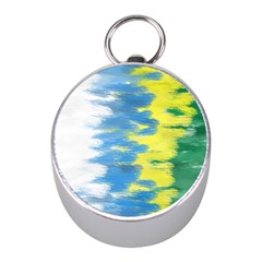 Brazil Colors Pattern Mini Silver Compasses