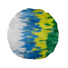 Brazil Colors Pattern Standard 15  Premium Flano Round Cushions