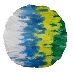 Brazil Colors Pattern Large 18  Premium Flano Round Cushions